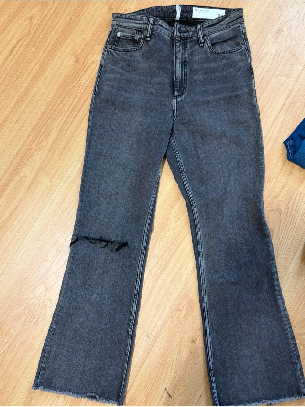 Women’s Rag & Bone Gray/black Straight-Leg Jeans